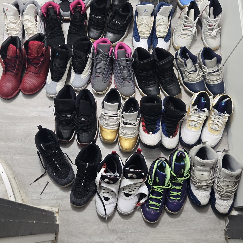 Jordan Kids Sneakers Lot - Black, White, Red, Gold, Blue, Pink, Purple Accents